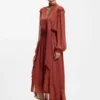 Kleid aus Crêpe-Georgette mit abnehmbarem Schal
