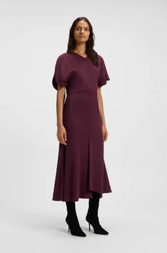 Kleid aus Crêpe mit Schlüssellochausschnitt