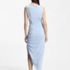 Kleid aus Krepp mit gerafftem, asymmetrischem Saum