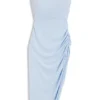 Kleid aus Krepp mit gerafftem, asymmetrischem Saum