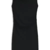 Kleid mit asymmetrischem Ausschnitt aus einer Baumwollmischung