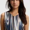 Kleid mit asymmetrischem Saum aus bedrucktem Twill