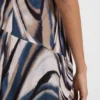 Kleid mit asymmetrischem Saum aus bedrucktem Twill