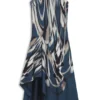 Kleid mit asymmetrischem Saum aus bedrucktem Twill