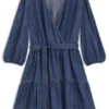 Kleid mit Ballonärmeln und Wickelausschnitt