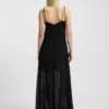 Kleid mit Burnout-Punkten und Spaghettiträgern
