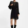 Kleid mit Drapierungsdetails und Polka-Dots