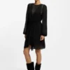 Kleid mit Drapierungsdetails und Polka-Dots
