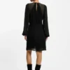 Kleid mit Drapierungsdetails und Polka-Dots