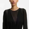 Kleid mit Drapierungsdetails und Polka-Dots