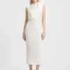 Kleid mit Drapierungsdetails und Stehkragen