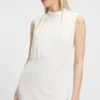 Kleid mit Drapierungsdetails und Stehkragen