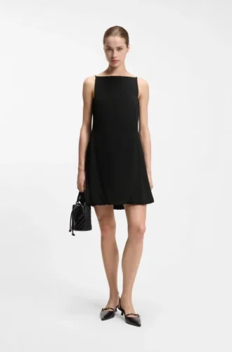 Kleid mit Falten vorne und Ballonrock
