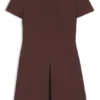 Kleid mit Falten vorne und kurzen Ärmeln