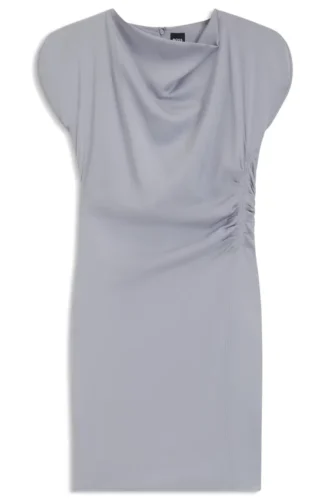 Kleid mit gerafften Details und drapiertem Ausschnitt