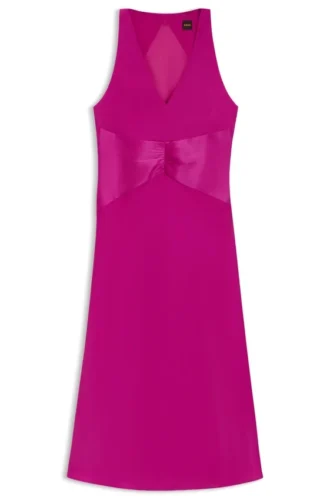Kleid mit geraffter Vorderseite aus Crinkle-Satin
