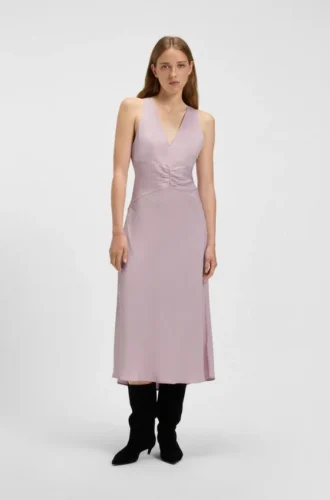 Kleid mit geraffter Vorderseite aus Crinkle-Satin