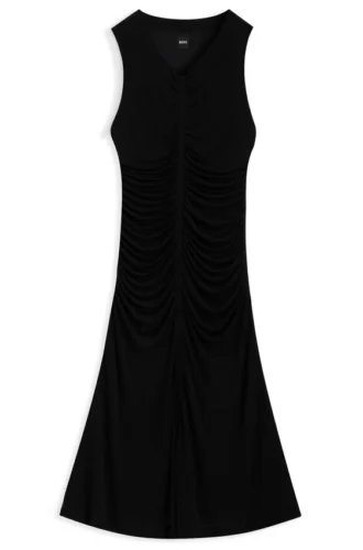 Kleid mit geraffter Vorderseite aus mattem Jersey