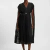 Kleid mit Gürtel aus Crinkle-Chiffon