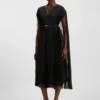 Kleid mit Gürtel aus Crinkle-Chiffon