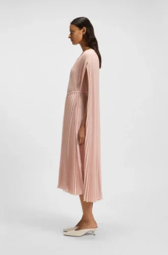 Kleid mit Gürtel aus Crinkle-Chiffon
