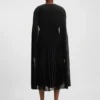 Kleid mit Gürtel aus Crinkle-Chiffon