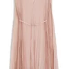 Kleid mit Gürtel aus Crinkle-Chiffon