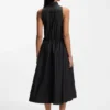 Kleid mit Kordelzug in der Taille aus Baumwollpopeline