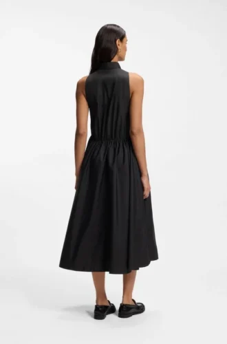 Kleid mit Kordelzug in der Taille aus Baumwollpopeline