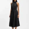 Kleid mit Kordelzug in der Taille aus Baumwollpopeline