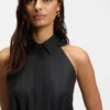 Kleid mit Kordelzug in der Taille aus Baumwollpopeline