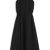 Kleid mit Kordelzug in der Taille aus Baumwollpopeline