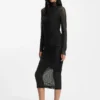 Kleid mit Mesh-Einsätzen in schmaler Passform