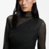 Kleid mit Mesh-Einsätzen in schmaler Passform