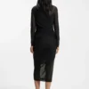 Kleid mit Mesh-Einsätzen in schmaler Passform