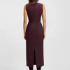 Kleid mit Paspelierung am Bund aus Schurwolle