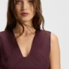 Kleid mit Paspelierung am Bund aus Schurwolle