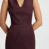 Kleid mit Paspelierung am Bund aus Schurwolle