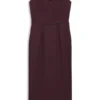 Kleid mit Paspelierung am Bund aus Schurwolle