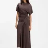 Kleid mit Raffungen in schmaler Passform