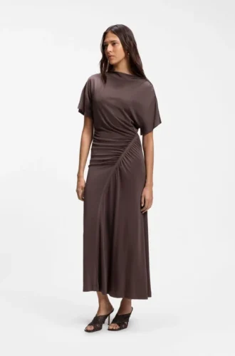 Kleid mit Raffungen in schmaler Passform