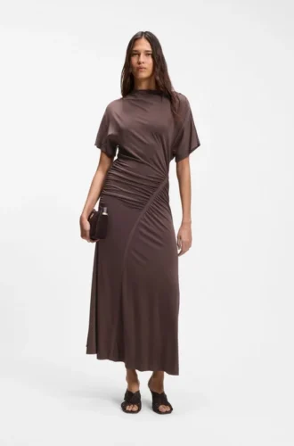 Kleid mit Raffungen in schmaler Passform