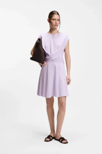 Kleid mit Schlüssellochausschnitt und Wickel-Detail