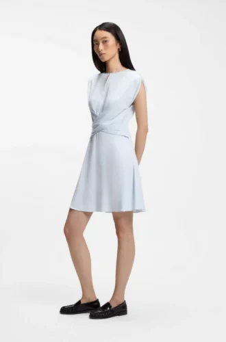 Kleid mit Schlüssellochausschnitt und Wickel-Detail