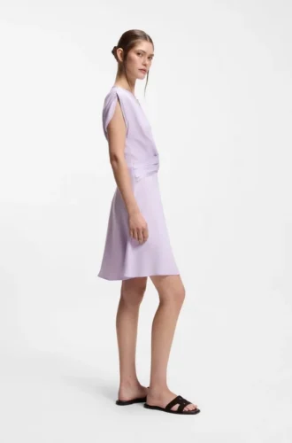 Kleid mit Schlüssellochausschnitt und Wickel-Detail