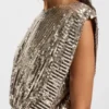 Kleid mit Schulterpolstern und Pailletten