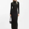 Kleid mit Stehkragen aus Stretch-Jersey