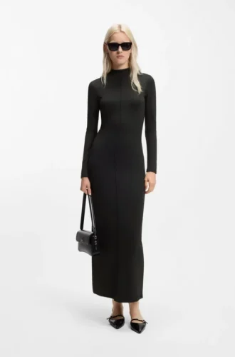Kleid mit Stehkragen aus Stretch-Jersey