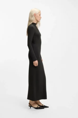 Kleid mit Stehkragen aus Stretch-Jersey