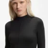 Kleid mit Stehkragen aus Stretch-Jersey